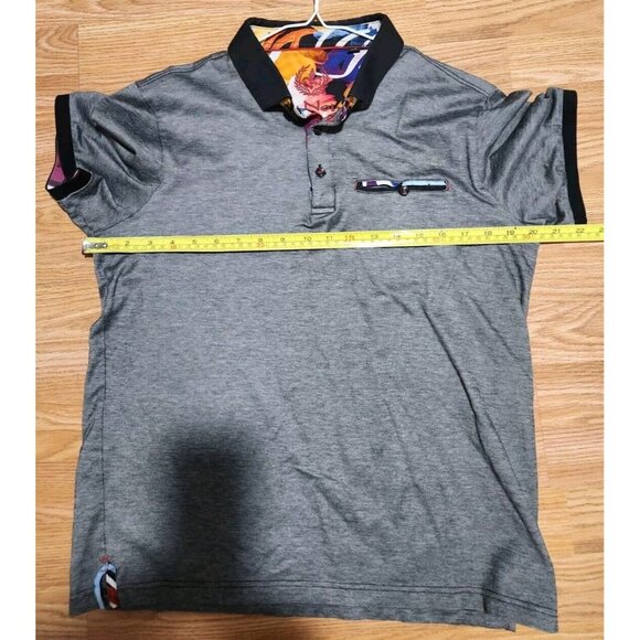 Au Noir Men Polo Size 3/M Grey Pre-Owned - Picture 6 of 9